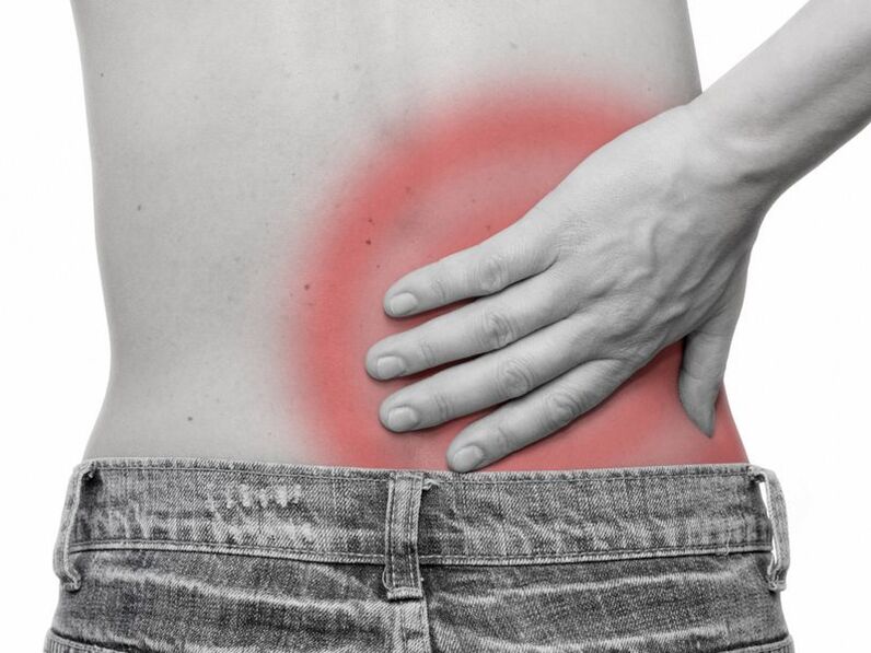 Back pain in the lumbar region